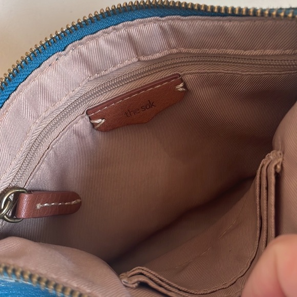 THE SAK Silverlake Teal Leather Studded Convertible Crossbody Bag - Picture 11 of 12